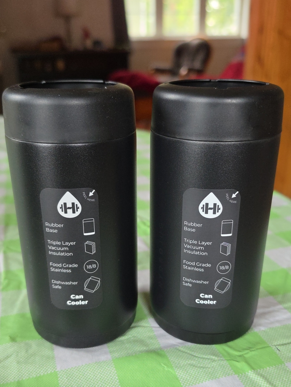 Set of 2 HydroJug 12 oz Slim Can Cooler - Black